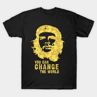 Che Guevara Portrait THE REBEL You Can CHANGE The WORLD Quote T-Shirt